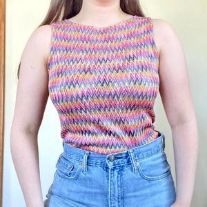 Vintage 90s rainbow tank